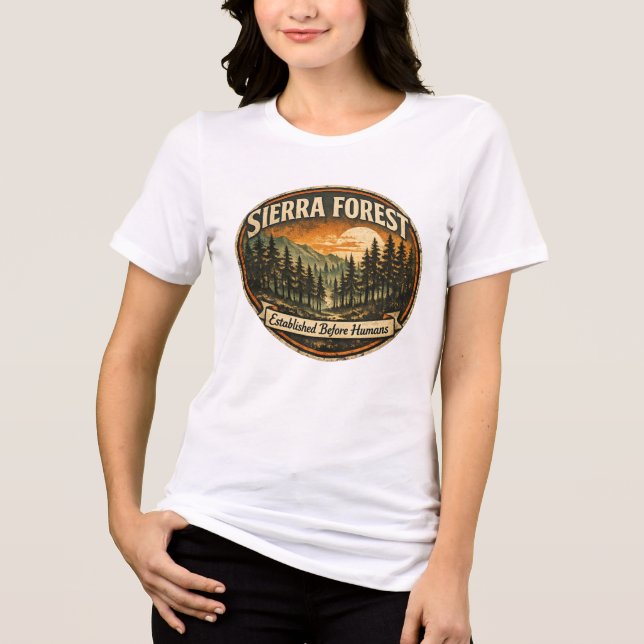 Weathered Sierra Forest-Established Before Humans Tri-Blend Shirt (Front)