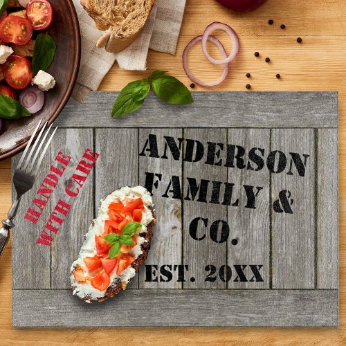 Weathered Silver Wood Crate Personalized Cutting Board