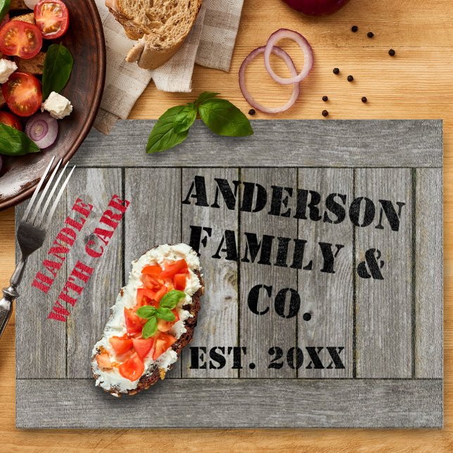 Weathered Silver Wood Crate Personalized Cutting Board (Creator Uploaded)