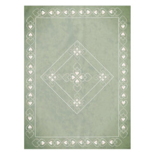 Weathered stone and Celtic Cross w/hearts Tablecloth