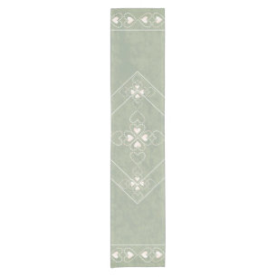 Weathered stone Celtic Hearts Cross Short Table Runner