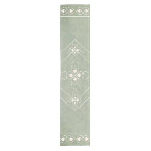 Weathered stone Celtic Hearts Cross Short Table Runner