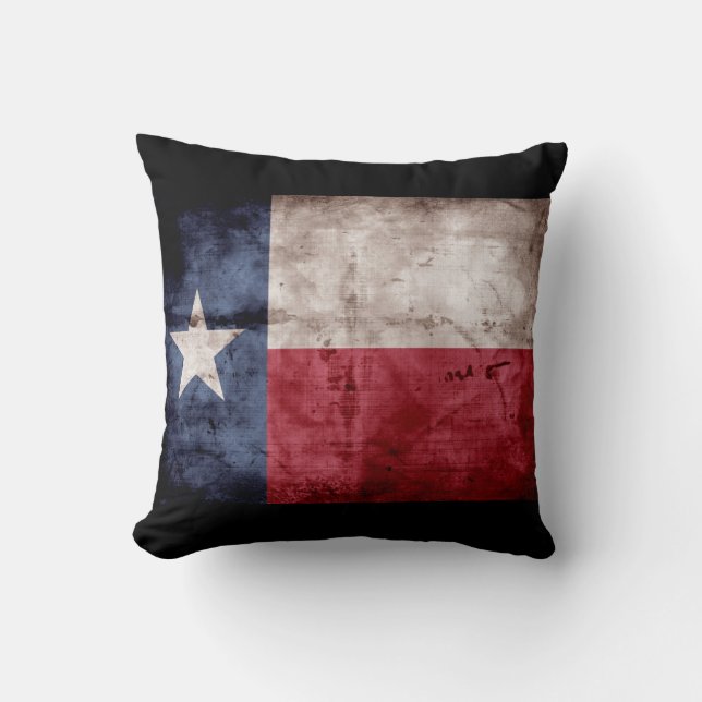 Weathered Texas Flag; Throw Pillow (Front)