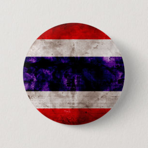 Weathered Thailand Flag Pinback Button
