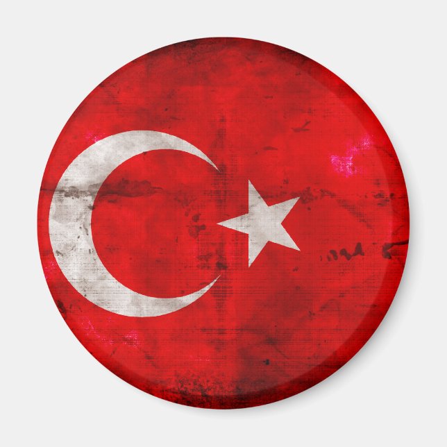 Weathered Turkey Flag Magnet (Front)