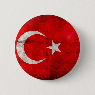 Weathered Turkey Flag Pinback Button