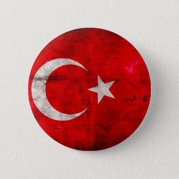 Weathered Turkey Flag Pinback Button by FlagWare at Zazzle