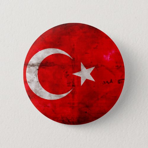 Weathered Turkey Flag Pinback Button