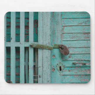 Weathered Turqouise Door Mouse Pad