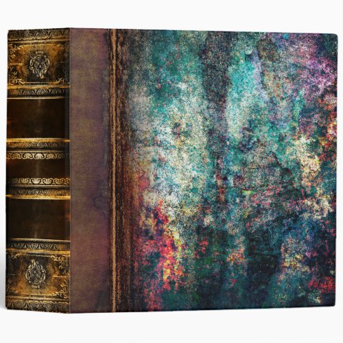 Weathered Turquoise Grunge Ancient Tome 3 Ring Binder