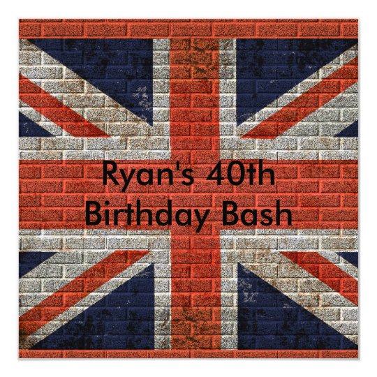 Weathered Union Jack on brick wall Card