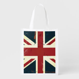 Weathered Union Jack Reusable Grocery Bag