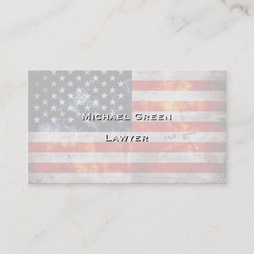 Weathered Vintage American Flag Business Card