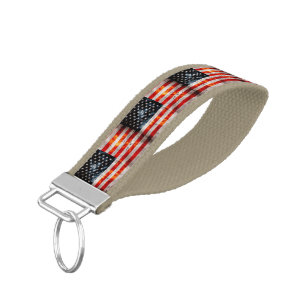 Weathered Vintage American Flag Wrist Keychain