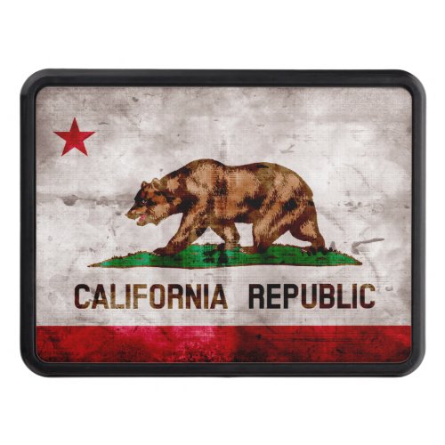 Weathered Vintage California State Flag Trailer Hitch Cover