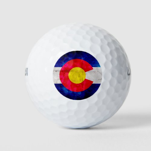 Weathered Vintage Colorado State Flag Golf Balls