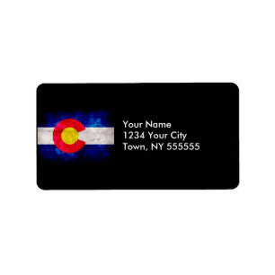 Weathered Vintage Colorado State Flag Label