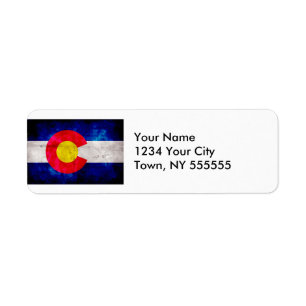 Weathered Vintage Colorado State Flag Label