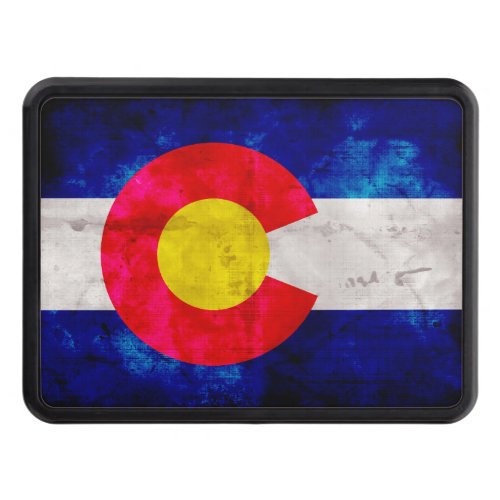 Weathered Vintage Colorado State Flag Trailer Hitch Cover