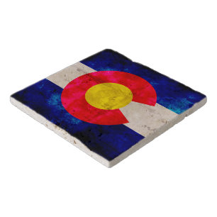 Weathered Vintage Colorado State Flag Trivet