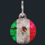 Weathered Vintage Mexico Flag Pet ID Tag<br><div class="desc">Feel free to modify the design according to your own preferences. You may change the design location, orientation, background colors and size. Also, you may add your own text, or slogan set its font, location and size, all in order to create the ultimate personal gift for you and your loved...</div>
