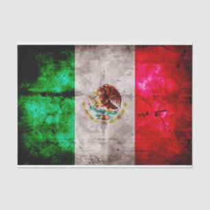Weathered Vintage Mexico Flag Tissue Paper