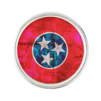 Weathered Vintage Tennessee State Flag Lapel Pin by electrosky at Zazzle
