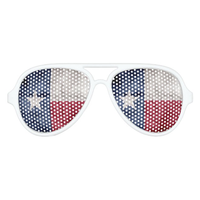 Weathered Vintage Texas State Flag Aviator Sunglasses (Front)
