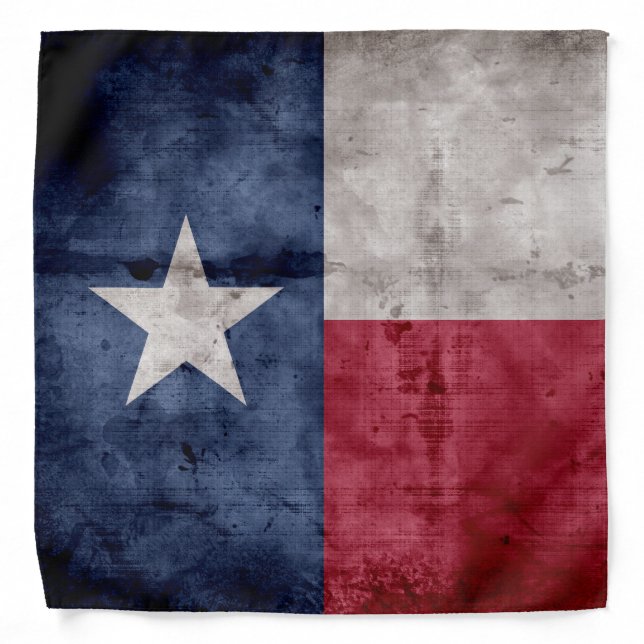 Weathered Vintage Texas State Flag Bandana (Front)
