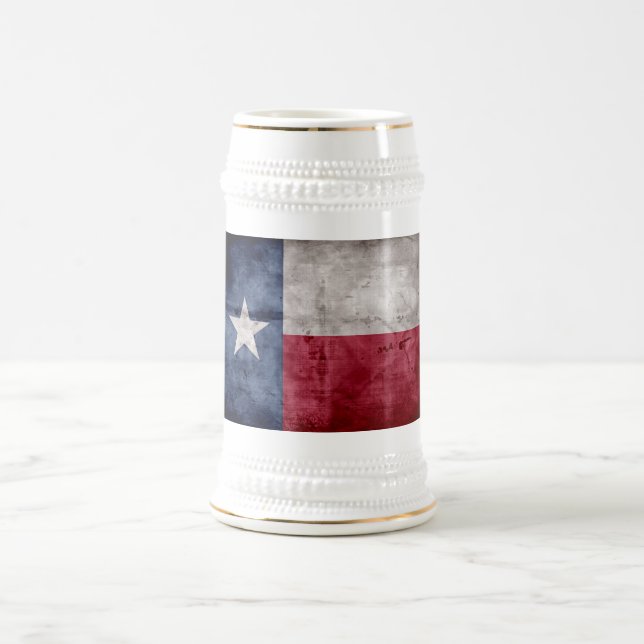 Weathered Vintage Texas State Flag Beer Stein (Center)
