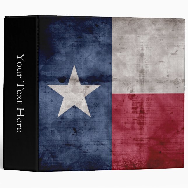 Weathered Vintage Texas State Flag Binder (Front/Spine)