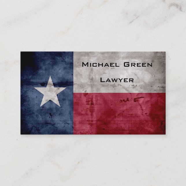 Weathered Vintage Texas State Flag Business Card (Front)