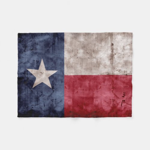 Weathered Vintage Texas State Flag Fleece Blanket