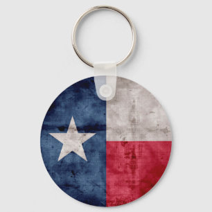 Weathered Vintage Texas State Flag Keychain