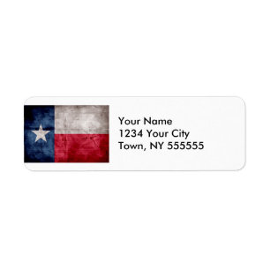 Weathered Vintage Texas State Flag Label
