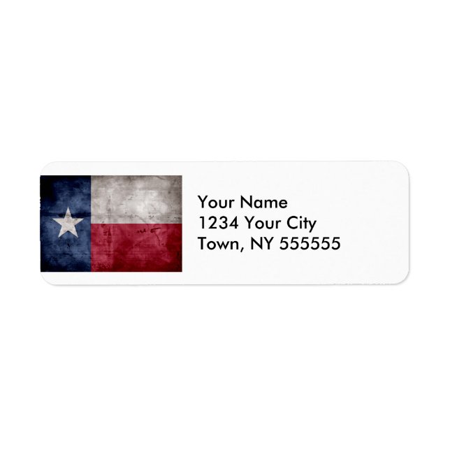Weathered Vintage Texas State Flag Label (Front)