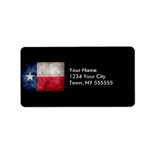 Weathered Vintage Texas State Flag Label