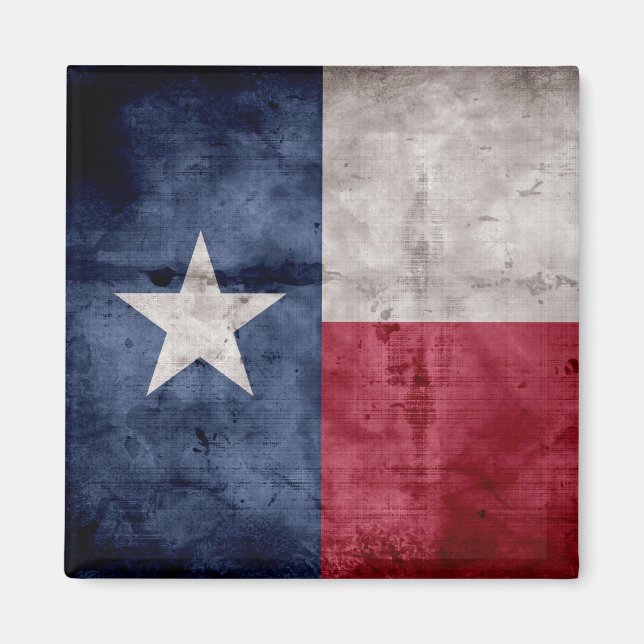 Weathered Vintage Texas State Flag Magnet (Front)