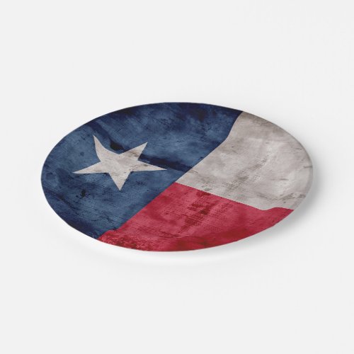 Weathered Vintage Texas State Flag Paper Plates