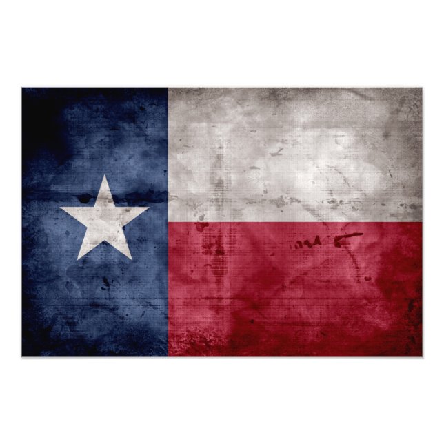 Weathered Vintage Texas State Flag Photo Print (Front)
