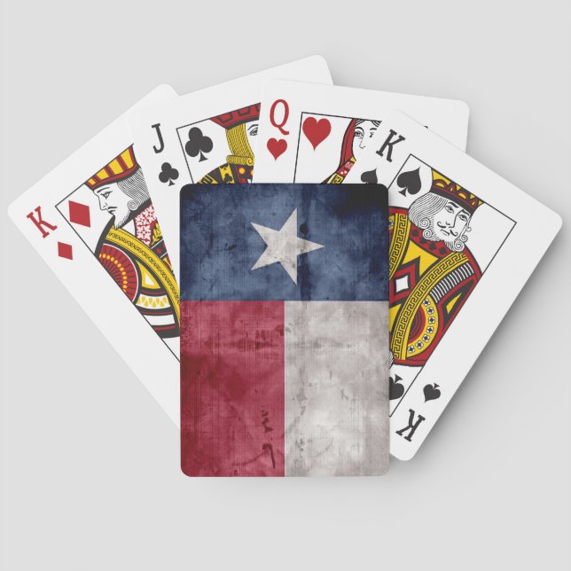 Weathered Vintage Texas State Flag Poker Cards (Back)