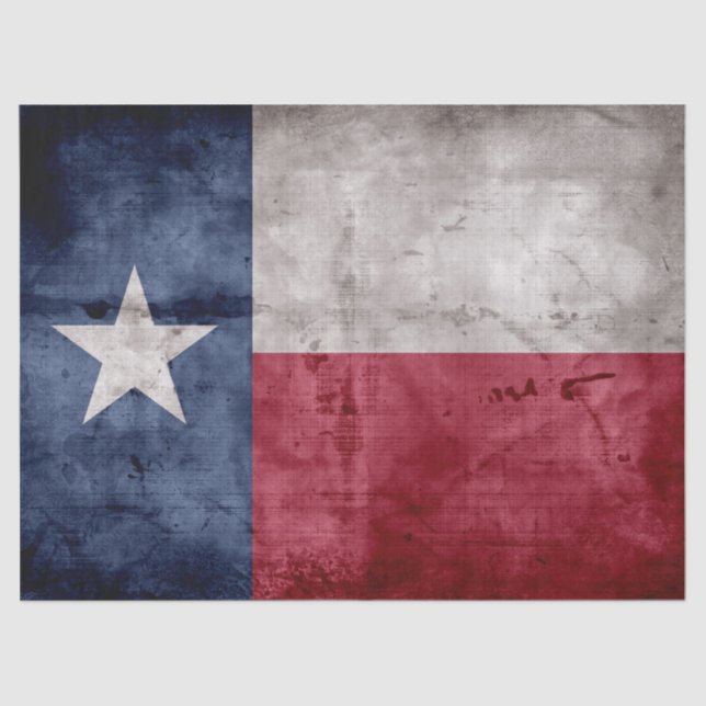 Weathered Vintage Texas State Flag Tissue Paper (Front)