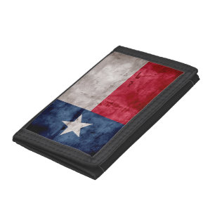 Weathered Vintage Texas State Flag Trifold Wallet