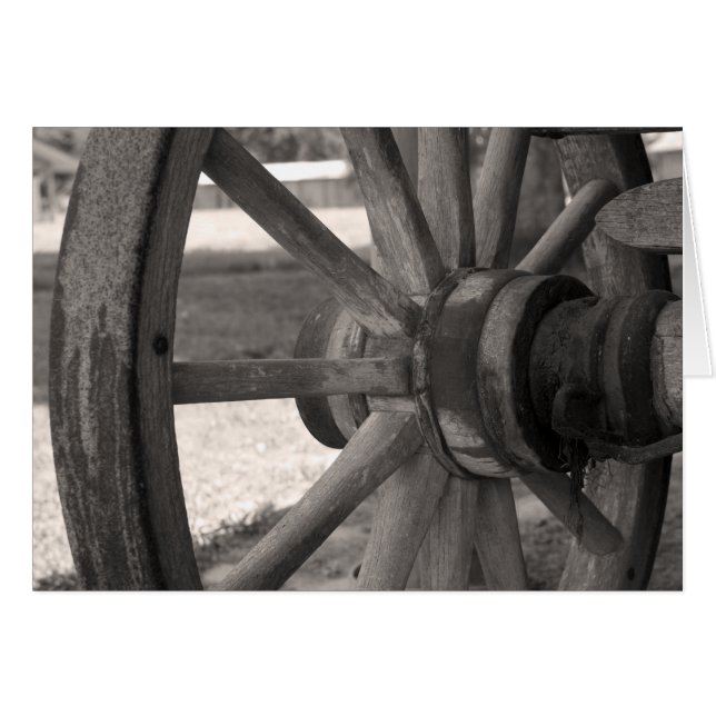 Weathered Wagon Wheel Cards (Front Horizontal)