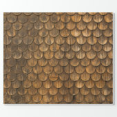Weathered wall of wooden shingles wrapping paper (Flat)