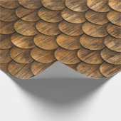 Weathered wall of wooden shingles wrapping paper (Corner)