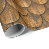 Weathered wall of wooden shingles wrapping paper (Roll Corner)