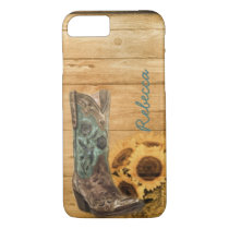 Weathered Western Country sunflower cowboy boot iPhone 8/7 Case