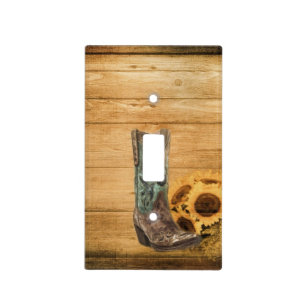 Weathered Western Country sunflower cowboy boot Light Switch Cover
