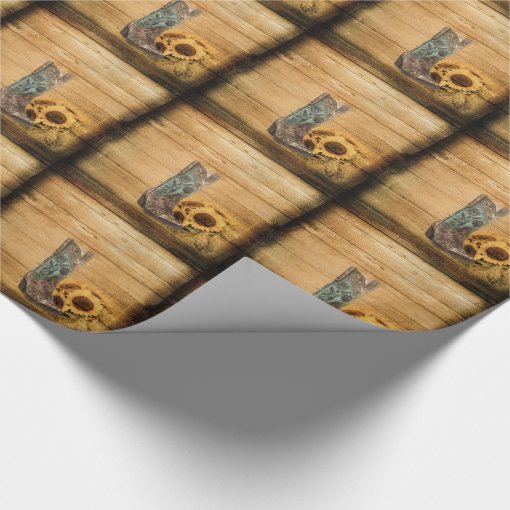 Weathered Western Country sunflower cowboy boot Wrapping Paper Zazzle